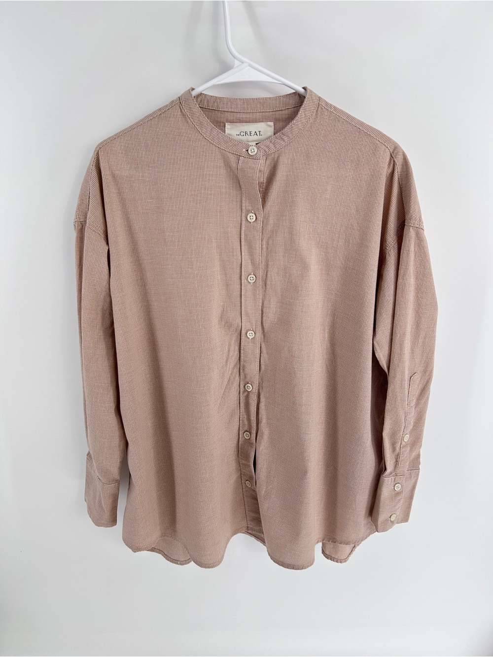 THE GREAT Gingham Button-Down Shirt - Size‎ 0 (XS)